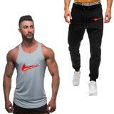 2019 Summer Men's suit new men's vest sportswear casual sports running fitness clothing men's tank vest + men's sports pants men