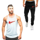 2019 Summer Men's suit new men's vest sportswear casual sports running fitness clothing men's tank vest + men's sports pants men