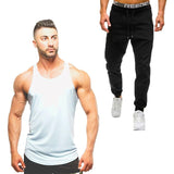 2019 Summer Men's suit new men's vest sportswear casual sports running fitness clothing men's tank vest + men's sports pants men