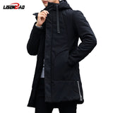 LiSENBAO 2019 New arrival winter long jacket cotton thick male high quality Casual fashion parkas cotton coat men brand clothing