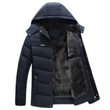 MIACAWOR Parka Men Jacket Coats Thicken Warm Winter Jackets Casual Men Parkas Hooded Outwear Cotton-padded Jacket Clothes J468