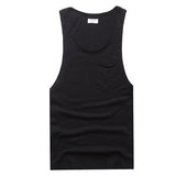 Men's Tank Top Stretch Tight Solid Color Sports Quick Dry Undershirt Summer Slimming Bamboo cotton Sleeveless Vest T311