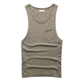 Men's Tank Top Stretch Tight Solid Color Sports Quick Dry Undershirt Summer Slimming Bamboo cotton Sleeveless Vest T311