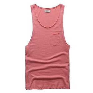 Men's Tank Top Stretch Tight Solid Color Sports Quick Dry Undershirt Summer Slimming Bamboo cotton Sleeveless Vest T311