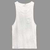 Men's Tank Top Stretch Tight Solid Color Sports Quick Dry Undershirt Summer Slimming Bamboo cotton Sleeveless Vest T311