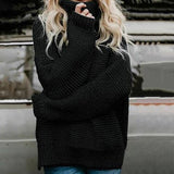 2019 autumn new high-neck sweater winter knitted sweater women's solid color casual pullover cotton winter women's clothing