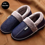 Dropshipping Men's Slippers Winter Slippers Non Slip Indoor Shoes For Men Leather House Shoe Waterproof Warm Slipper GXYZ216