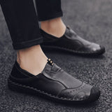 Men's shoes autumn leather men's casual shoes men's youth tide shoes hollow breathable one foot peas shoes Loafers shoes