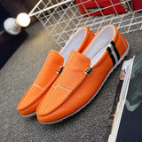 Mazefeng Men Shoes Striped Leather Doug Shoes Comfortable Men British Style Casual Shoes Footwear Flats Men Slip on Lazy Shoes