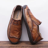 Genuine Leather Men Casual Shoes Luxury Brand 2019 Mens Loafers Breathable Slip on Black Driving Shoes Plus Size 38-48