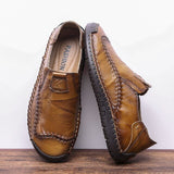 Genuine Leather Men Casual Shoes Luxury Brand 2019 Mens Loafers Breathable Slip on Black Driving Shoes Plus Size 38-48