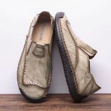 Genuine Leather Men Casual Shoes Luxury Brand 2019 Mens Loafers Breathable Slip on Black Driving Shoes Plus Size 38-48