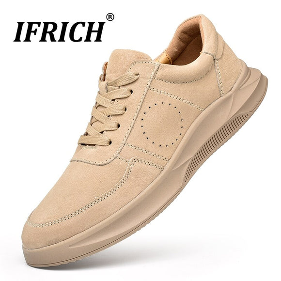 New Designer Casual Men Sneakers Genuine Leather Mens Luxury Shoes Rubber Casual Shoes for Adult Lace-Up Mens Shoes Casual