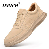 New Designer Casual Men Sneakers Genuine Leather Mens Luxury Shoes Rubber Casual Shoes for Adult Lace-Up Mens Shoes Casual