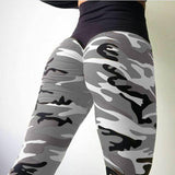 Hayoha Fashion Camouflage Wrinkles Push Up Leggings Women Fitness Slim Jeggings High Elastic Dry Quick Sporting Pants and Tops