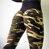 Hayoha Fashion Camouflage Wrinkles Push Up Leggings Women Fitness Slim Jeggings High Elastic Dry Quick Sporting Pants and Tops