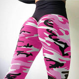 Hayoha Fashion Camouflage Wrinkles Push Up Leggings Women Fitness Slim Jeggings High Elastic Dry Quick Sporting Pants and Tops