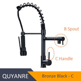 Blackend Spring Kitchen Faucet Pull out Side Sprayer Dual Spout Single Handle Mixer Tap Sink Faucet 360 Rotation Kitchen Faucets