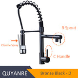 Blackend Spring Kitchen Faucet Pull out Side Sprayer Dual Spout Single Handle Mixer Tap Sink Faucet 360 Rotation Kitchen Faucets