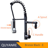 Blackend Spring Kitchen Faucet Pull out Side Sprayer Dual Spout Single Handle Mixer Tap Sink Faucet 360 Rotation Kitchen Faucets