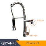 Blackend Spring Kitchen Faucet Pull out Side Sprayer Dual Spout Single Handle Mixer Tap Sink Faucet 360 Rotation Kitchen Faucets