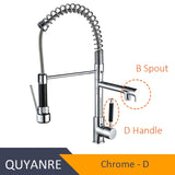 Blackend Spring Kitchen Faucet Pull out Side Sprayer Dual Spout Single Handle Mixer Tap Sink Faucet 360 Rotation Kitchen Faucets