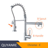 Blackend Spring Kitchen Faucet Pull out Side Sprayer Dual Spout Single Handle Mixer Tap Sink Faucet 360 Rotation Kitchen Faucets