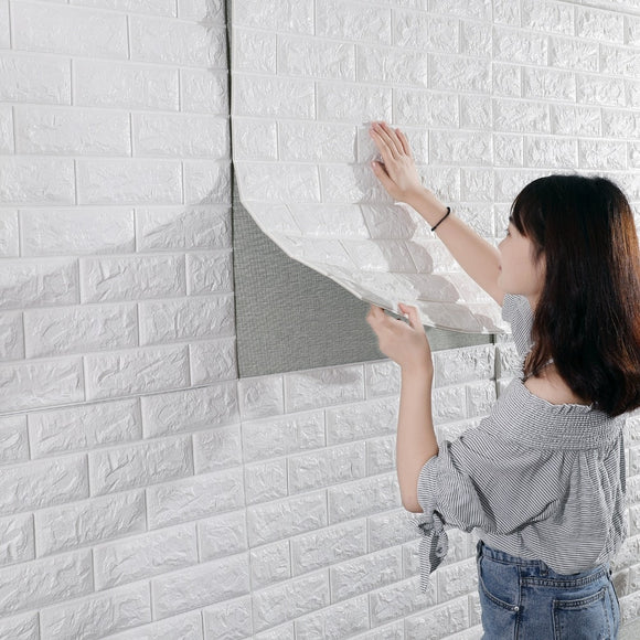 3D Brick Wall Stickers Living Waterproof Foam Room Bedroom DIY Adhesive Wallpaper Art 60*30*0.8 cm  home Wall Decals