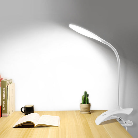 USB Powered led book light 3 level brightnes Dimmable Bendable Touch Sensor Control reading Study desk lamp With Clip Stand