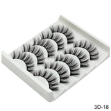 SEXYSHEEP 5Pairs 3D Mink Hair False Eyelashes Natural/Thick Long Eye Lashes Wispy Makeup Beauty Extension Tools