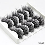 SEXYSHEEP 5Pairs 3D Mink Hair False Eyelashes Natural/Thick Long Eye Lashes Wispy Makeup Beauty Extension Tools