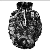 Freddy Jason Murderers Horror Movies 3D Printed Hoodies Men / Women Hooded Sweatshirts Spring Outerwear Unisex Polluver 3XS-5XL