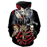 Freddy Jason Murderers Horror Movies 3D Printed Hoodies Men / Women Hooded Sweatshirts Spring Outerwear Unisex Polluver 3XS-5XL