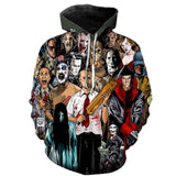 Freddy Jason Murderers Horror Movies 3D Printed Hoodies Men / Women Hooded Sweatshirts Spring Outerwear Unisex Polluver 3XS-5XL