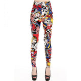 Women Leggings High Waist Cartoon Comic Beauty Print Trousers Soft Female Casual Elastic Pant