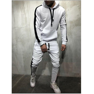 Men's sportswear, coat, hoodie, 2 pieces of autumn sports clothing, suitable for men's fitness leisure jogging pullover