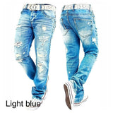 Hemiks Men'S Ripped Skinny Distressed Destroyed Slim Fit Stretch Biker Jeans Pants With Holes Men Casual Pants