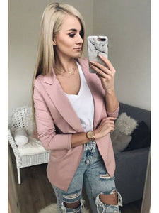 2019 Fashion Women Casual Suit Coat Business Blazer Long Sleeve Jacket Outwear Ladies Black pink Slim Blazer Coat