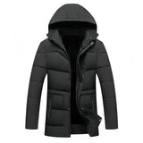 MIACAWOR Parka Men Jacket Coats Thicken Warm Winter Jackets Casual Men Parkas Hooded Outwear Cotton-padded Jacket Clothes J468