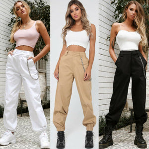 Without chain Women's Fashion Camo Cargo Trousers Pants Military Army Combat Camouflage Cargo Pants Womens